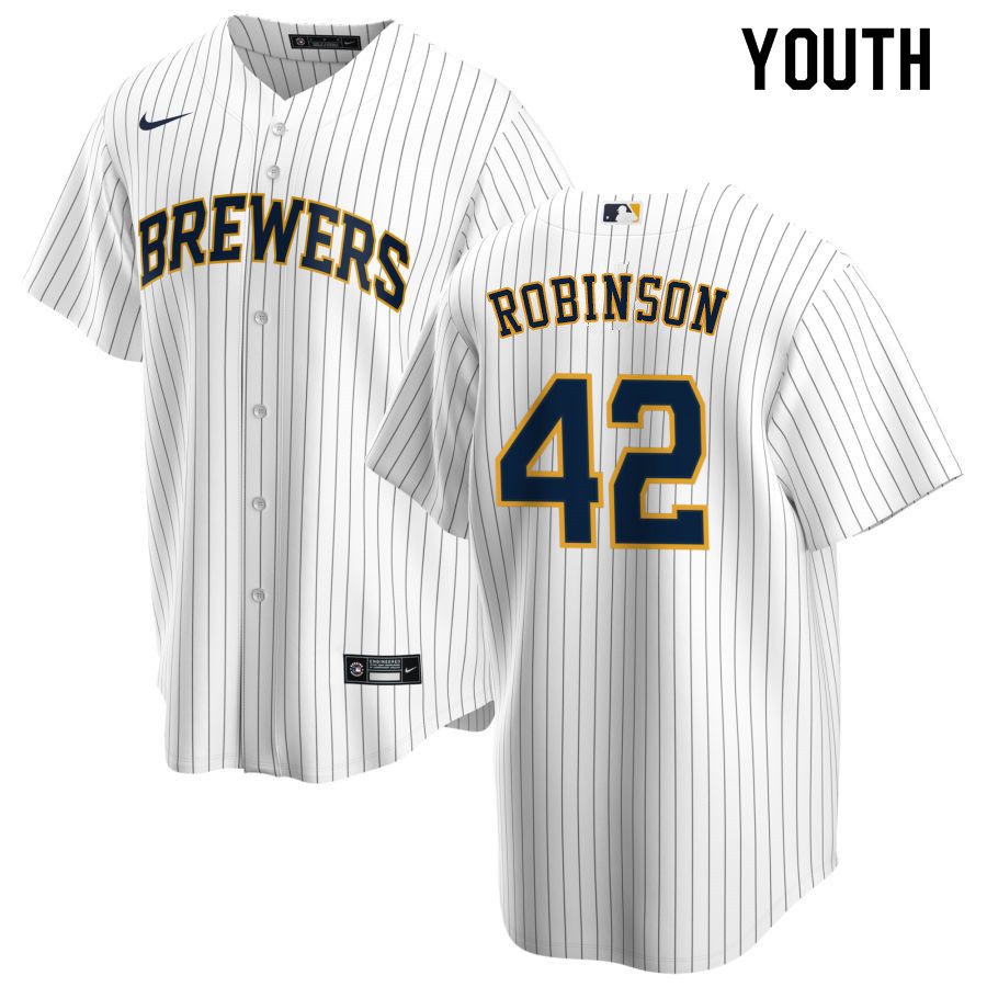 Nike Youth #42 Jackie Robinson Milwaukee Brewers Baseball Jerseys Sale-White